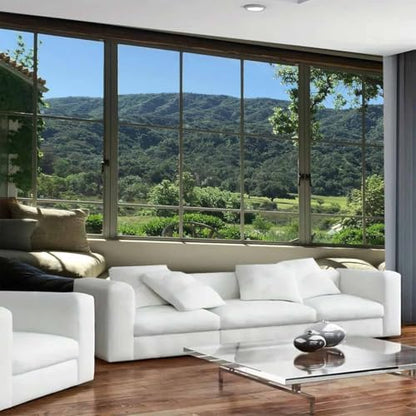 FENDROM Green Forest Natural Tapestry Landscape Window Scenery Wall Aesthetic Tapestry for Bedroom Flannel Beach Blanket Living Dinning Room College Dorm Wall Hanging