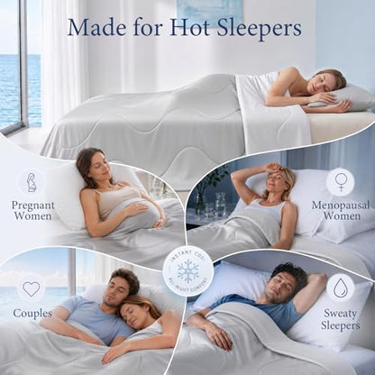 Cooling Comforter for Hot Sleepers, Queen 90x90, Forest Green