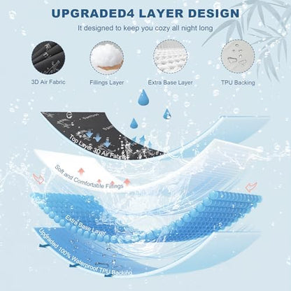 BEDLORE California King Size Waterproof Mattress Protector Bamboo Viscose