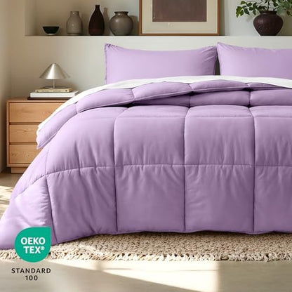 Bare Home Comforter Set - Extra Long Size - Ultra-Soft - Goose Down Alternative - Premium 1800 Series - All Season Warmth (Twin/Twin XL, Lavender)