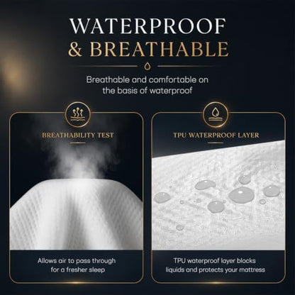 Twin Mattress Protector Tencel Luxury 100% Waterproof Mattress Cover