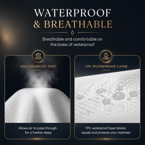 King Mattress Protector Tencel Luxury 100% Waterproof Mattress Cover