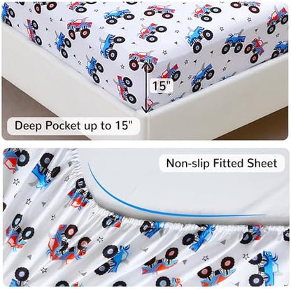 Viviland Kids Twin Bedding Sets, Boys Comforter, Monster Truck