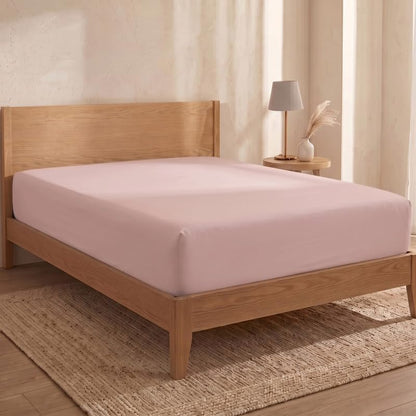 Bioweaves 100% Organic Cotton 1 Twin Fitted Sheet Only | 300 Thread Count Sateen Weave GOTS Certified with Deep Pocket - Dusty Rose