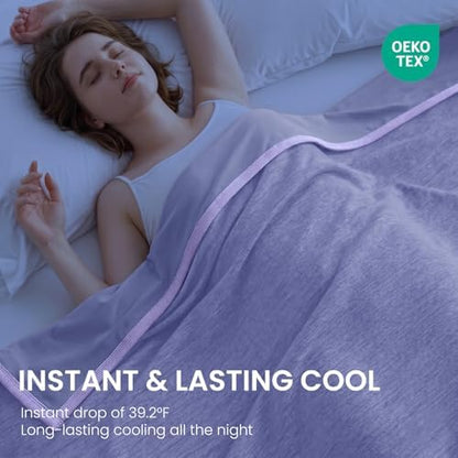 Topcee Cooling Blanket for Night Sweats Absorbs Heat to Keep Adults, Children Cool on Warm Nights, Q-Max 0.5 Cooling Blankets for Hot Sleepers, Ultra-Cool Lightweight Sofa Throw Blanket (50"x70")