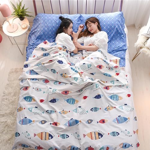TRIWONDER Sleeping Bag Liner Cotton Camping Travel Sheet Sleep Sack Adult for Hostels Outdoor Picnic Planes Trains