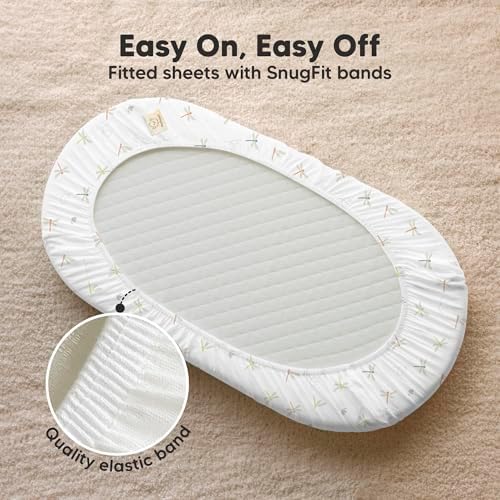 2pk Organic Baby Bassinet Sheets Boys, Girls, Fitted Sheet (Meadow)