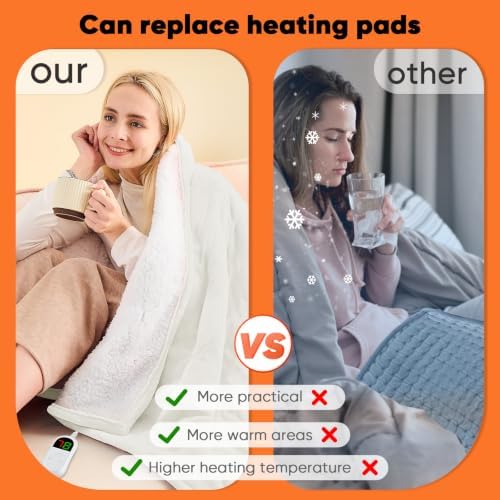 greenoak Heated Blanket Electric Throw Heating 50"X60",Gifts for Women