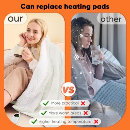 greenoak Heated Blanket Electric Throw Heating 50"X60",Gifts for Women