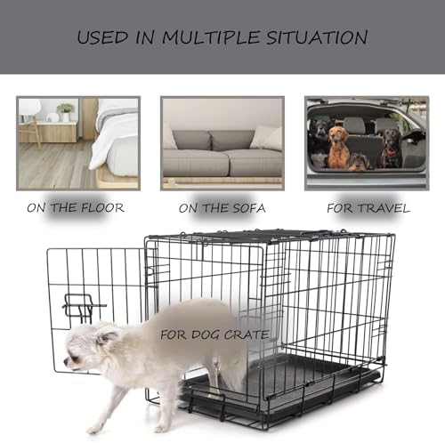 Exsnugy Washable Dog Bed Mat Medium Size Fluffy Pet Crate Pad 21x13