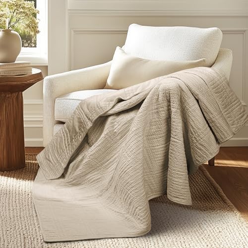 Levtex Home - Cloud Waffle - Throw - Waffle Textured - Taupe - Throw (50x60in.) - Cotton
