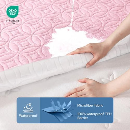 BEDLORE Waterproof Mattress Protector, Queen Size Mattress Pad Noiseless