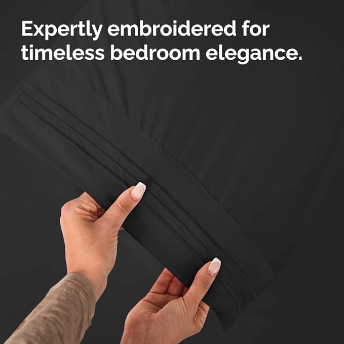 King Standard Pillow Cases Set of 4 - Soft Hotel Quality Pillowcase Covers - Comfy Bedding for Women, Men, Kids & Teens - Machine Washable Pillow Protectors - 4 Piece Set - King Standard Size Black