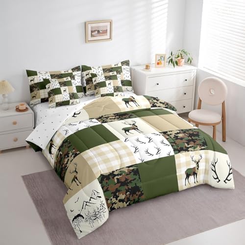 Feelyou Wild Deer 7 Piece Bedding Set Queen Size for Kids Teens