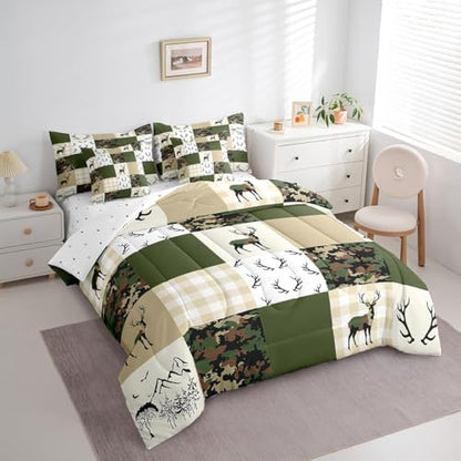 Feelyou Wild Deer 7 Piece Bedding Set Queen Size for Kids Teens