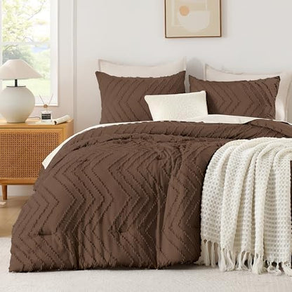 Andency Brown Oversized Super King Comforter Set 120x120 Extra Large