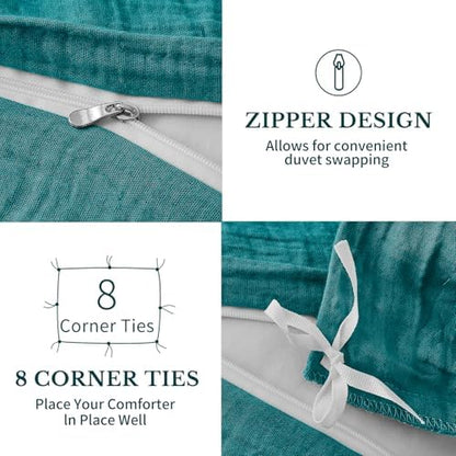 MEISHANG Muslin Duvet Cover Queen Size - 100% Organic Cotton