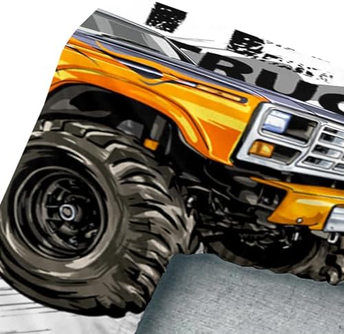 AILONEN Kids Boys Monster Truck Bedding Twin XL Size,Cartoon Truck Fitted Sheet Set Decor,Car Colorful Soft Vehicle Truck Kids Fitted Sheet with 2 Pillowcases,3 Pieces