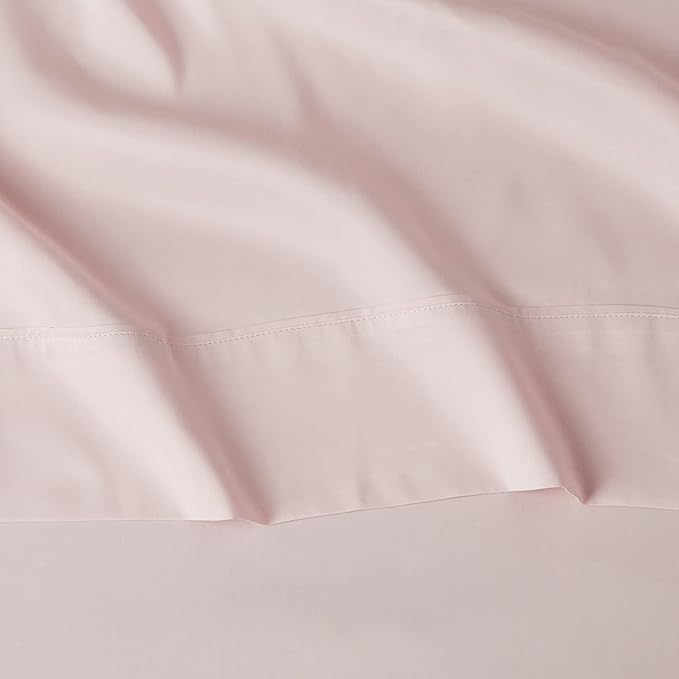 Amazon Basics Lightweight Breathable Wrinkle Resistant Brushed Microfiber 3 Piece Bed Sheet Set with 14-Inch Deep Pockets, Twin, Blush Pink, Solid
