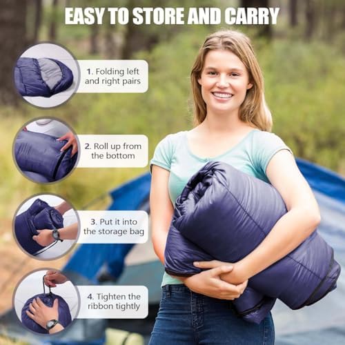 OBTANIM Sleeping Bags Portable Waterproof Camping Sleeping Bag for Adults Kids 4 Seasons Cold Weather or Warm Backpacking Hiking Travel Indoor Outdoor Use