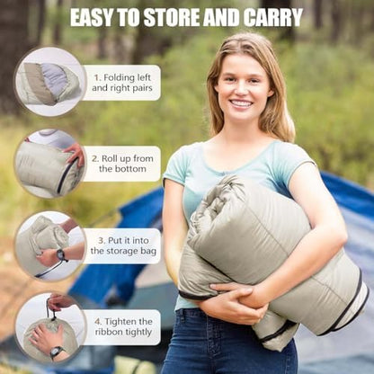 OBTANIM Sleeping Bags Portable Waterproof Camping Sleeping Bag for Adults Kids 4 Seasons Cold Weather or Warm Backpacking Hiking Travel Indoor Outdoor Use