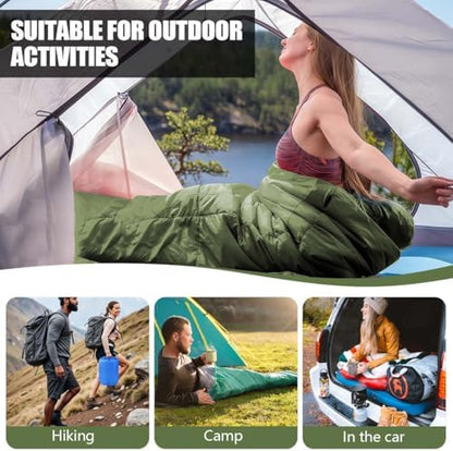Camping Sleeping Bags for Adults Kids Waterproof Lightweight Sleeping Bag for Cold Weather or Warm Backpacking Hiking Mountaineering Indoor Outdoor Use