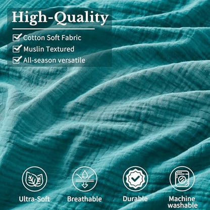 MEISHANG Muslin Duvet Cover Queen Size - 100% Organic Cotton