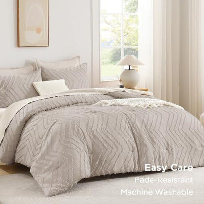 Andency Linen Oversized Queen Comforter Set, 3 Pieces Bedding Set