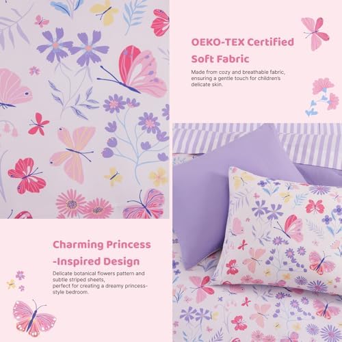 Queen Comforter Set with Sheets for Girls-7 Pieces Soft Queen Bedding Sets