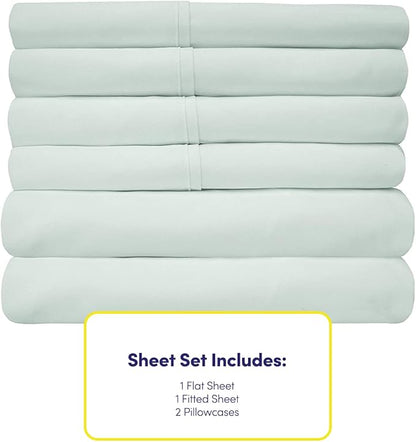 Twin XL Size Bed Sheets - 4 Piece 1500 Supreme Collection Fine Brushed Microfiber Deep Pocket Twin X-Large Sheet Set Bedding - 1 EXTRA PILLOW CASES, GREAT VALUE, Twin XL, Mint