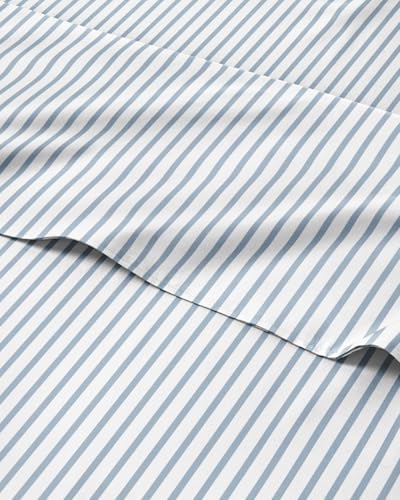 Twin XL 3 Piece Striped Sheet Set - Breathable & Cooling - Ocean Stripe