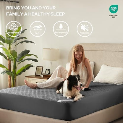BEDLORE Waterproof Queen Size Mattress Protector, Deep Pocket Fit, Washable