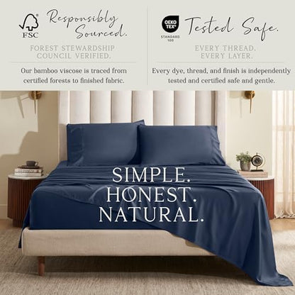 KARISSA MAE Luxury Bamboo Viscose Queen Size Sheet Set