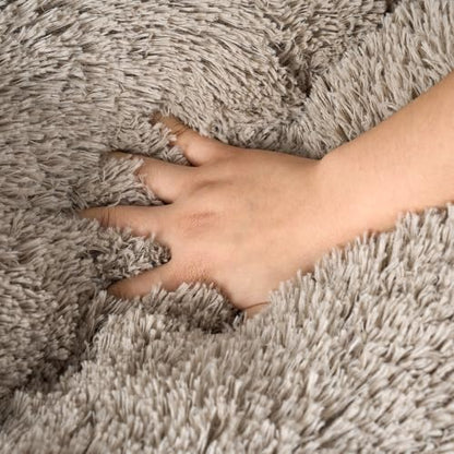 EHEYCIGA Fluffy Dog Crate Bed, Plush Extra Large Plus Dog Pillow, Taupe
