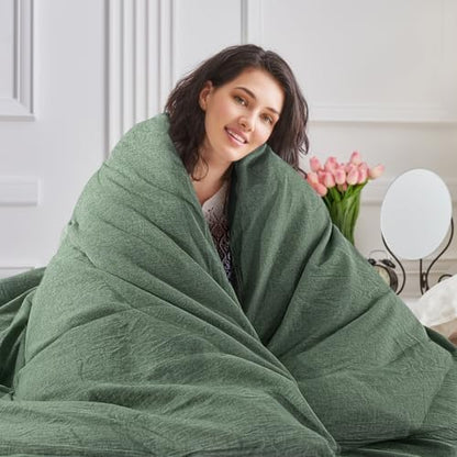 NEXHOME PRO Duvet Cover Queen Size, 3 Pieces Cotton Bedding Cover Set