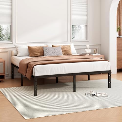 Hafenpo 14 Inch Full Bed Frame, Under Bed Storage, Black