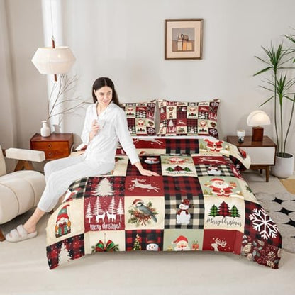 Castle Fairy Christmas Kids Comforter Set Cartoon Snowman Bedding Set for Boys Girls Christmas Tree Decor Comforter Santa Claus Xmas Theme Duvet Set Bedroom Comforter Inner Fill 2Pcs Twin Size