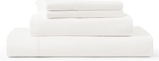 UGG Hedi Full XL Sheet Set 4-Piece Luxury Cooling Sheets Deep Pockets Premium Bedding with 2 Pillow Shams Hypoallergenic Machine Washable Soft Lightweight Bed Set for Bedroom, Full XL, White