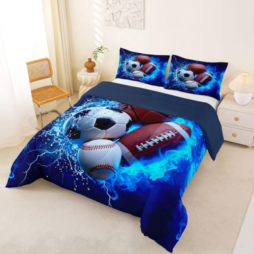 Feelyou Boys Sports Comforter Set Twin Size for Kids Boys Girls