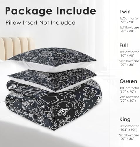 Pamnest Comforter Set Twin Size, Medieval Retro Soft 2 Pcs Bedding for Kids and Adults, Gothic Vintage Skull Comforter Set with Pillowcase, for Bedroom Bed Decor