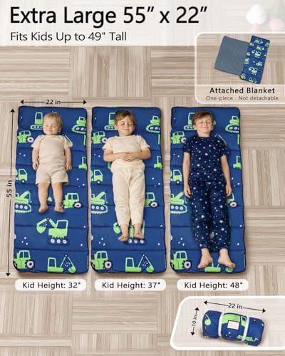 Primlect Toddler Nap Mat with Pillow, Thickened Extra Large Sleeping Bag
