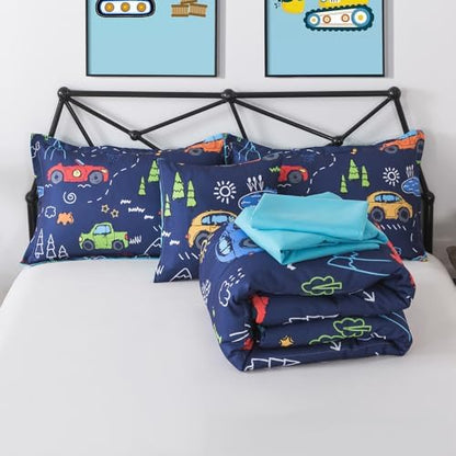 Cars Twin Bedding Set for Boys 6 Pieces Race Car Comforter
