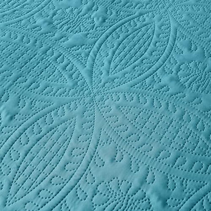 akkialla Teal Twin Quilt Set, Ultrasonic Lightweight Bedspread Coverlet for Modern Minimalist Bedroom, Soft Microfiber Coin Pattern Bedding, 2-Piece (1 Quilt, 1 Pillow Sham)