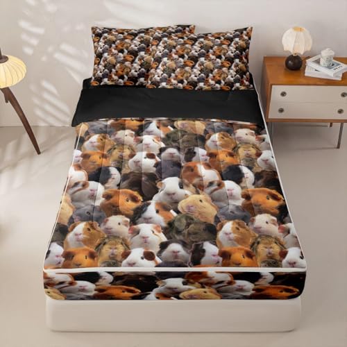 Feelyou Guinea Pig Cavy Comforter Set Queen Size Girls Boys Kids