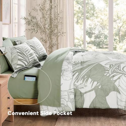 Full Size Comforter Sets - 7 Pieces Jungle Bed in a Bag Full Bedding Set