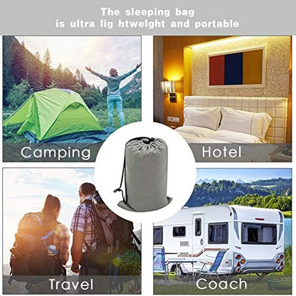 Travel and Camping Sheet Sleeping Bag Liner - Lightweight Compact and Portable Adult Sleeping Bag - Ideal for Traveling,Hostels and Camping