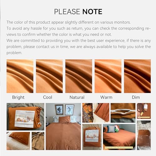 Ventidora Duvet Cover Set Washed Cotton Linen-Like Texture 3 Piece Bedding Set Oversized King Size, Corner Ties(1 Duvet Cover+2 Pillowcases)