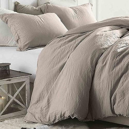 Tan Comforter King Size, 3 Piece Dark Khaki Soft Modern Bedding Set, Lightweight Taupe All Season Microfiber Down Alternative Bed Comforter with 2 Pillow Shams for Women Men
