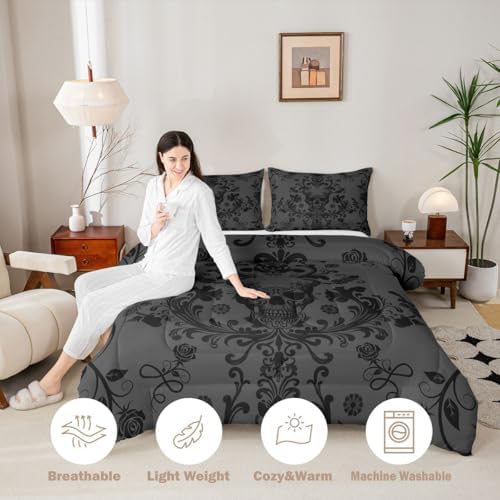 Feelyou Gothic Comforter Set Queen Size Bedding Set