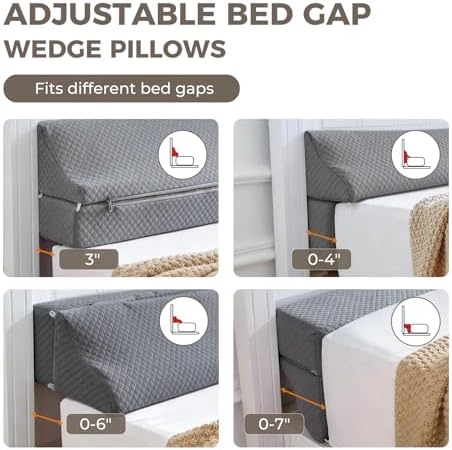 Bed Wedge Gap Filler King Size, Wedge Pillow for Headboard Gap, 76×10×6 in